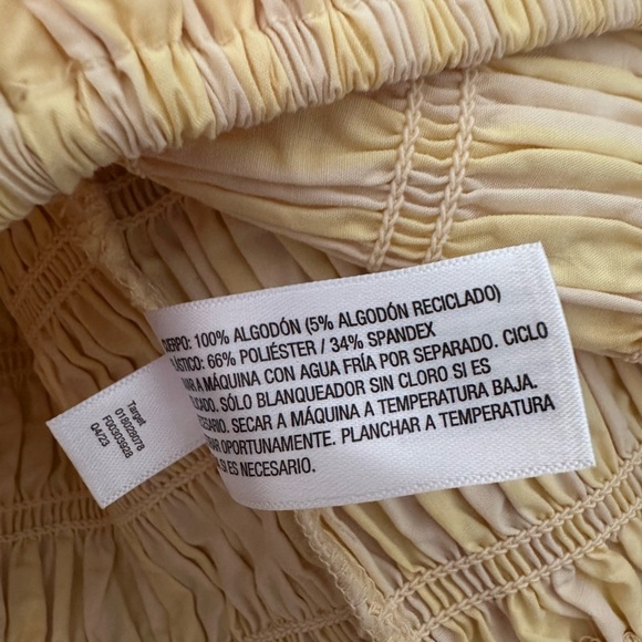 NEW A new Day Pastel Yellow smocked crop tube top, size small - Picture 7 of 7